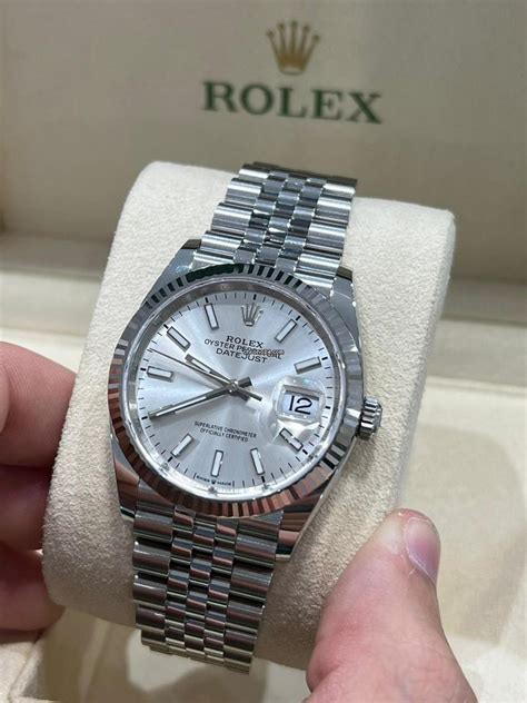 silver rolex datejust for sale|rolex datejust 36 silver dial.